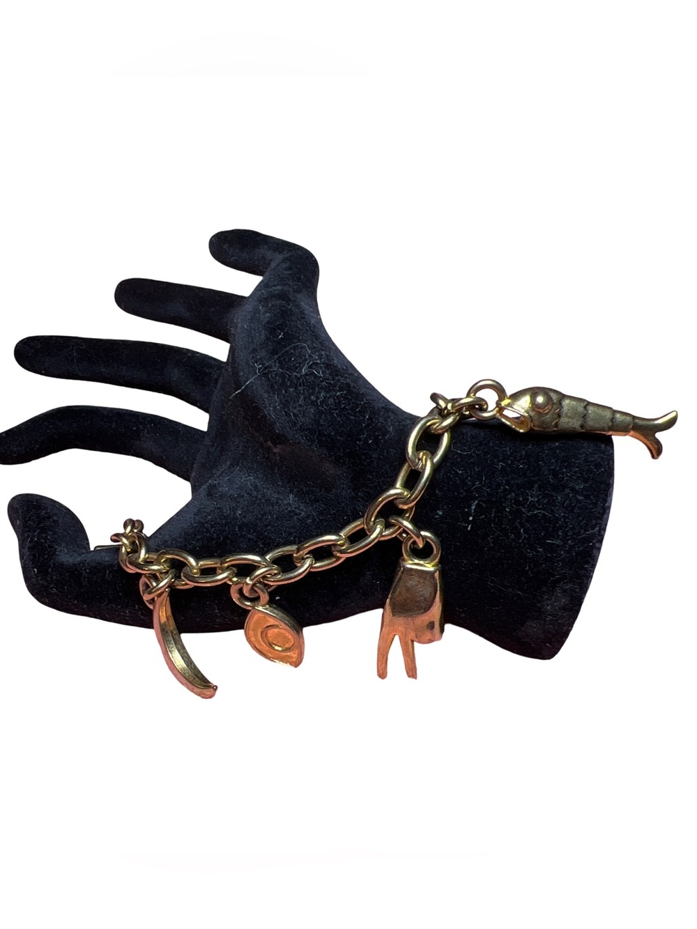 Designer Sandro Paris Good Luck Symbols  Gold Tone Charms Bracelet